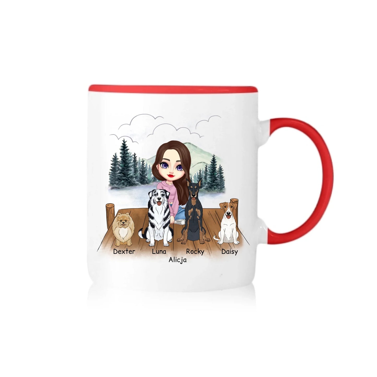 Kubek z psem personalizowany od 1-4 pupili #2