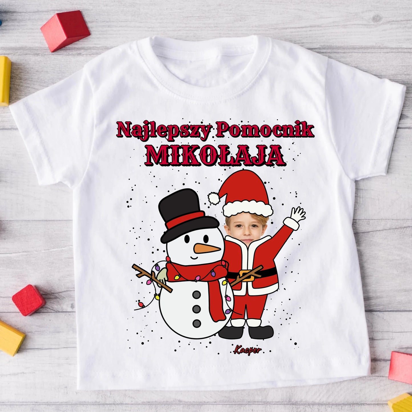 Koszulka świąteczna dla dzieci ze zdjęciem - Personalizowana - Prezent na święta #8411
