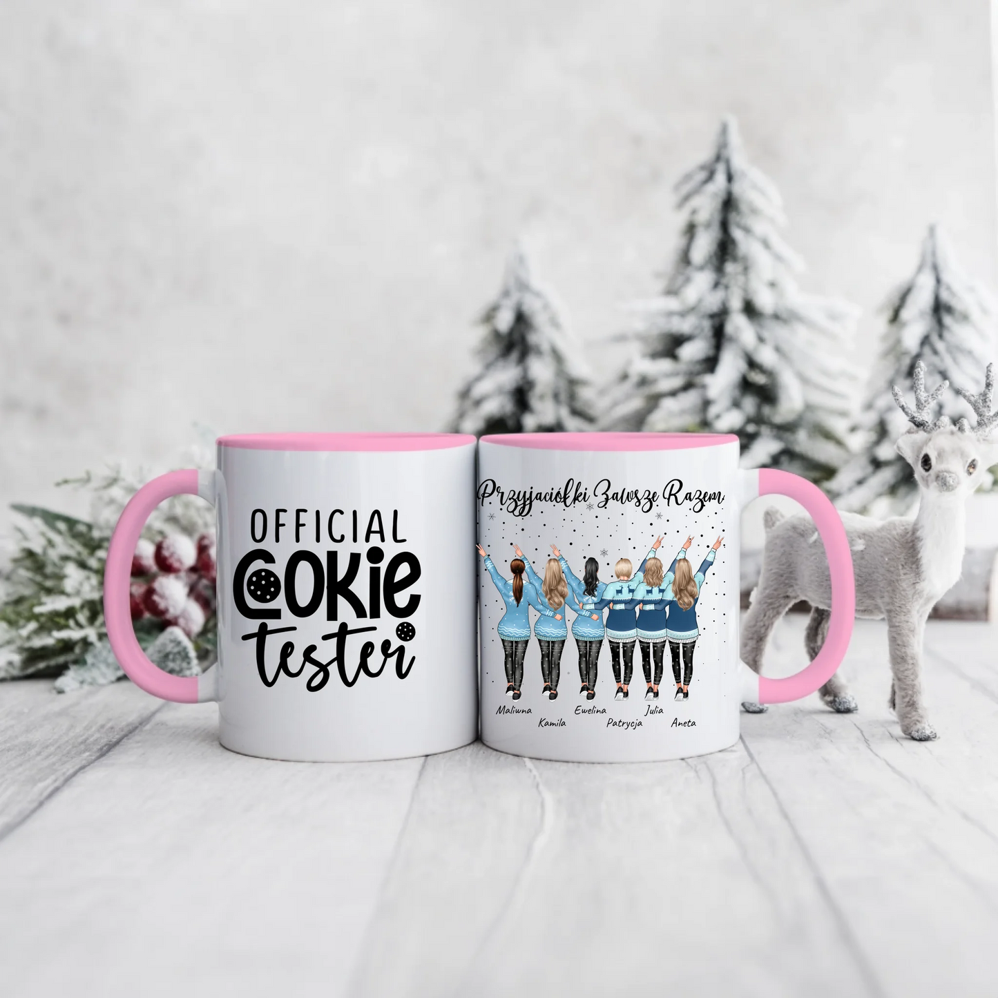 Kubek świąteczny dla przyjaciółek - 2-6 osób - Personalizowany - Prezent na święta #9189
