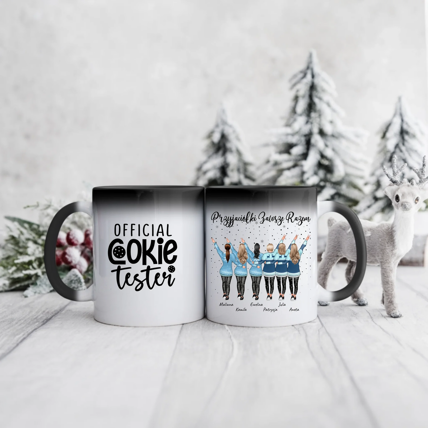 Kubek świąteczny dla przyjaciółek - 2-6 osób - Personalizowany - Prezent na święta #9189