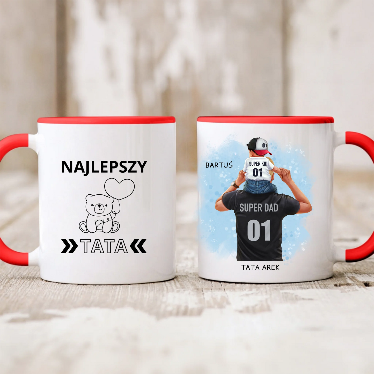 Kubek dla taty i syna/dziecka - Personalizowany - Prezent na dzień taty #3