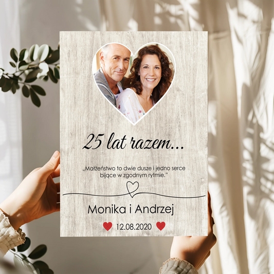 Obraz na Rocznicę Ślubu - Personalizowany - Prezent dla małżeństwa #112