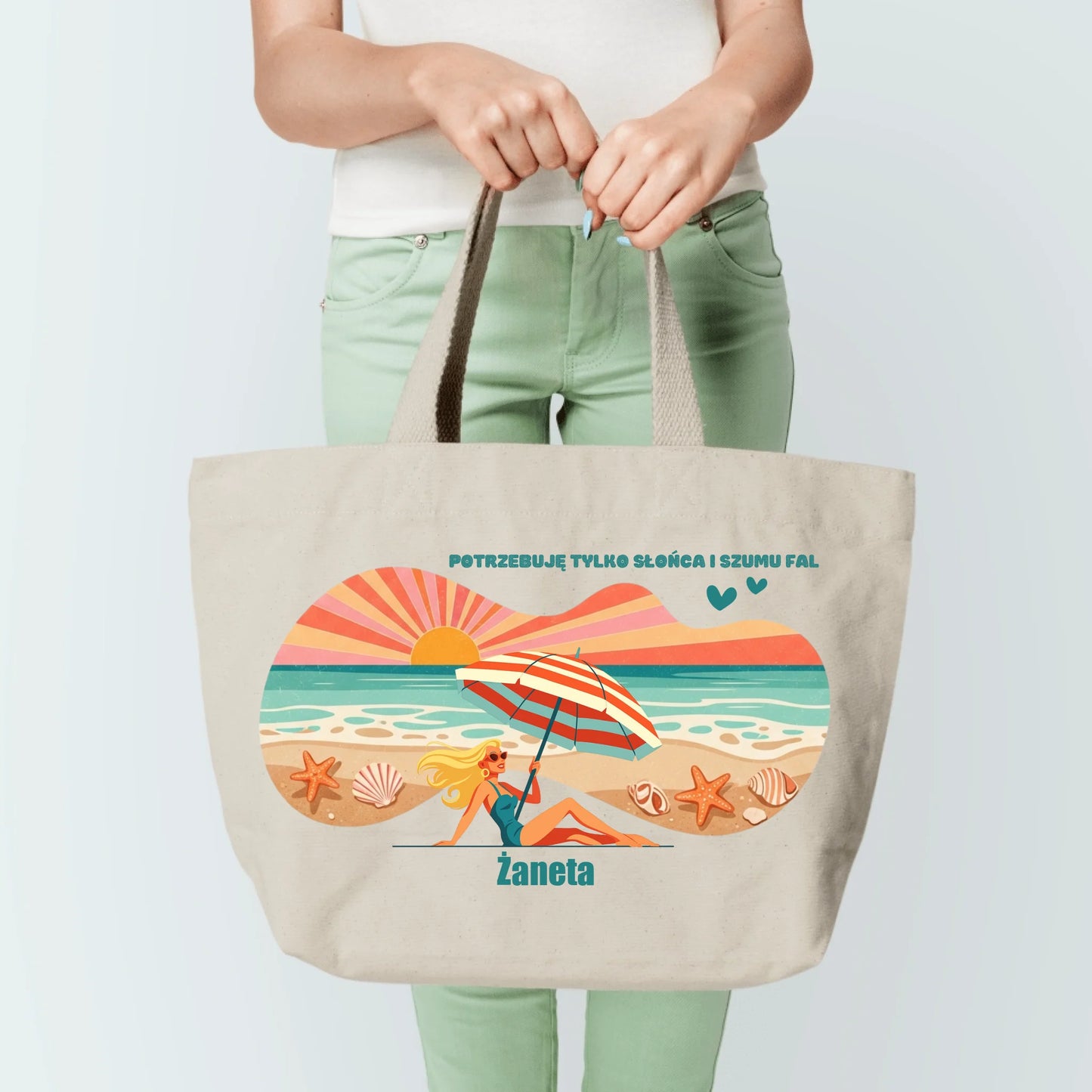 Torba personalizowana - Wakacyjna/Plażowa morze plaża kobieta #59182