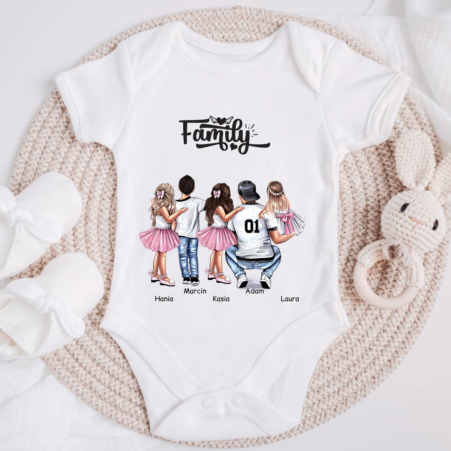 Koszulka dla taty + 1-4 dzieci - Personalizowana (rodzinna) #P8