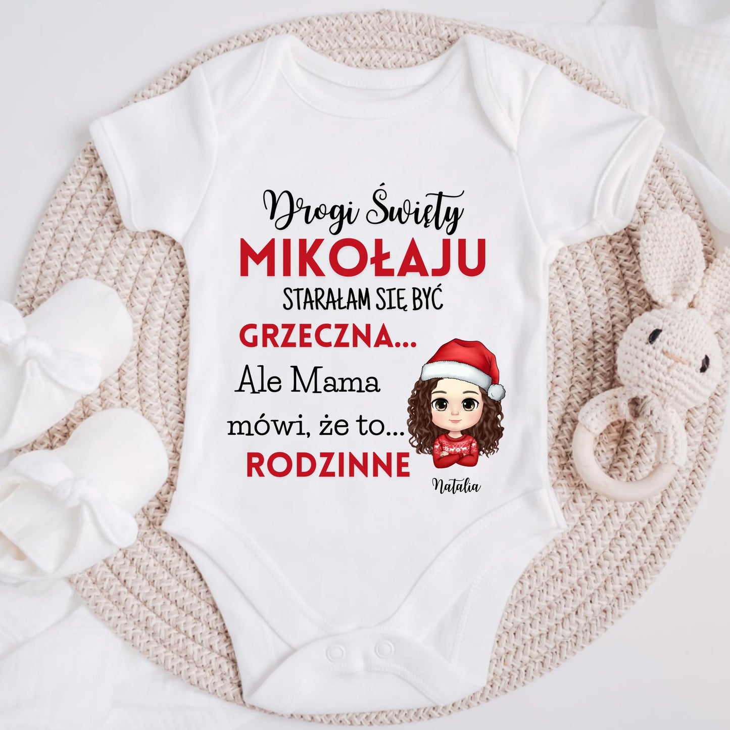 Koszulka świąteczna dla dziecka - drogi święty mikołaju - Prezent na święta #8221