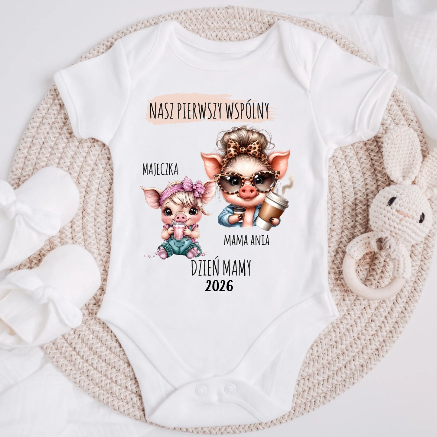 Koszulka ze wzorem dla mamy i córki - Prezent na Dzień Mamy - Personalizowana #7841