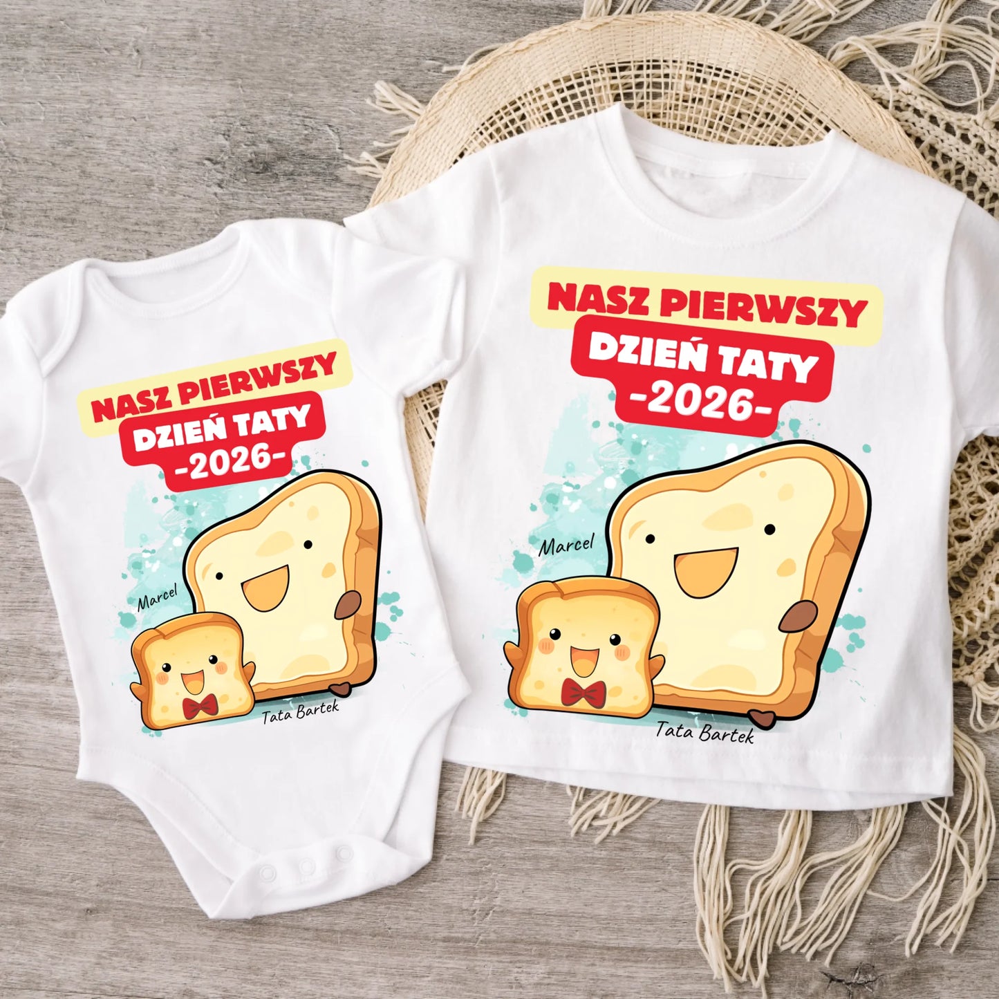 Koszulka ze wzorem tata i dziecko - Personalizowana (rodzinna) #7512