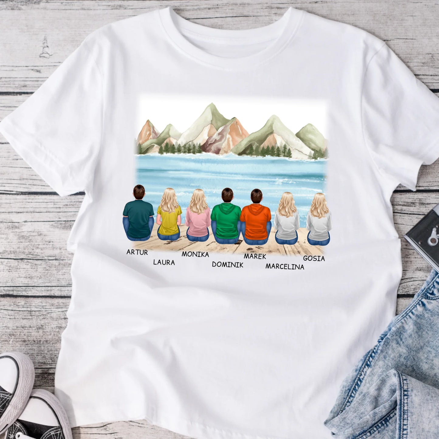 Koszulka personalizowana dla przyjaciół | motyw z przyjaciółmi nad jeziorem #45