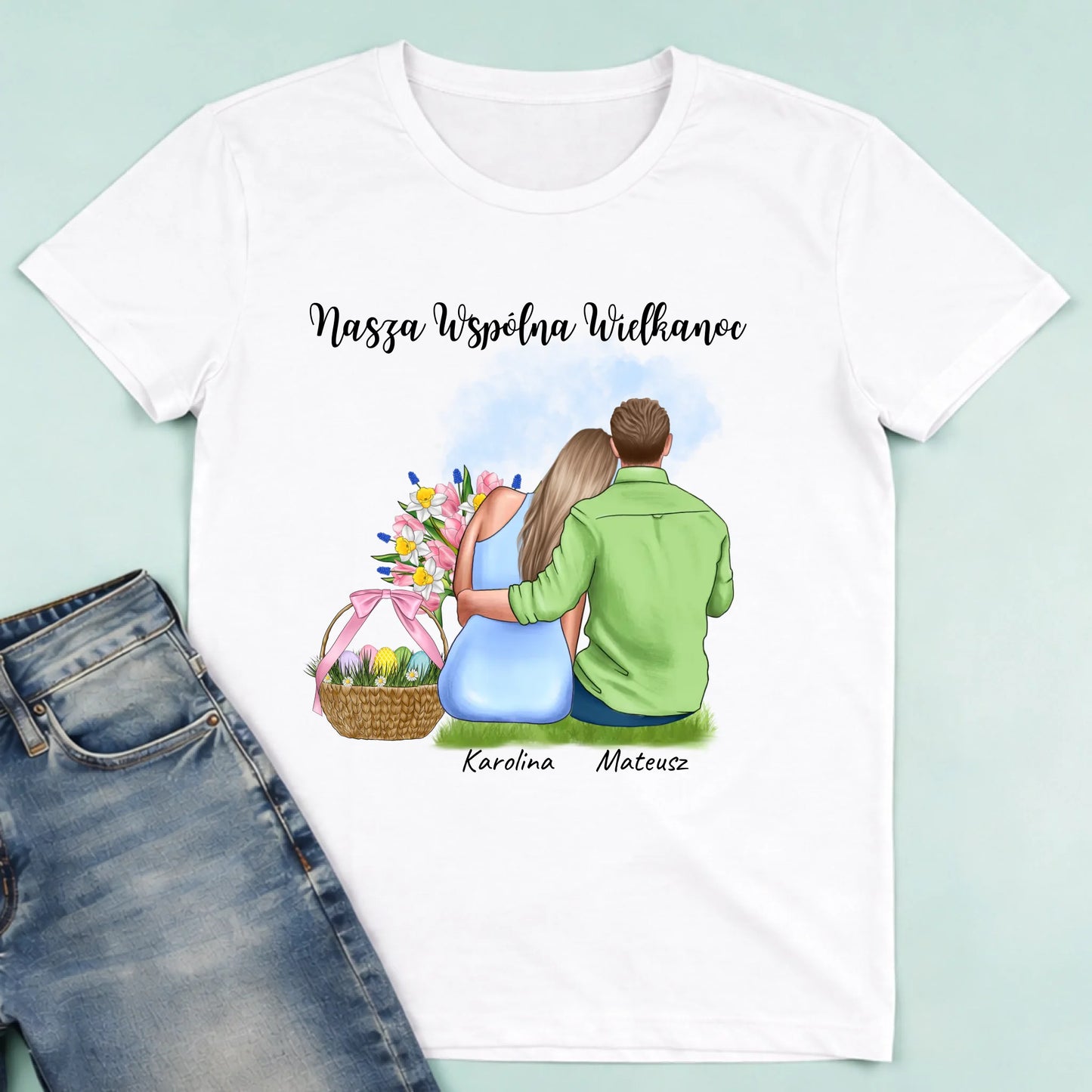 męska biała koszulka przód 1