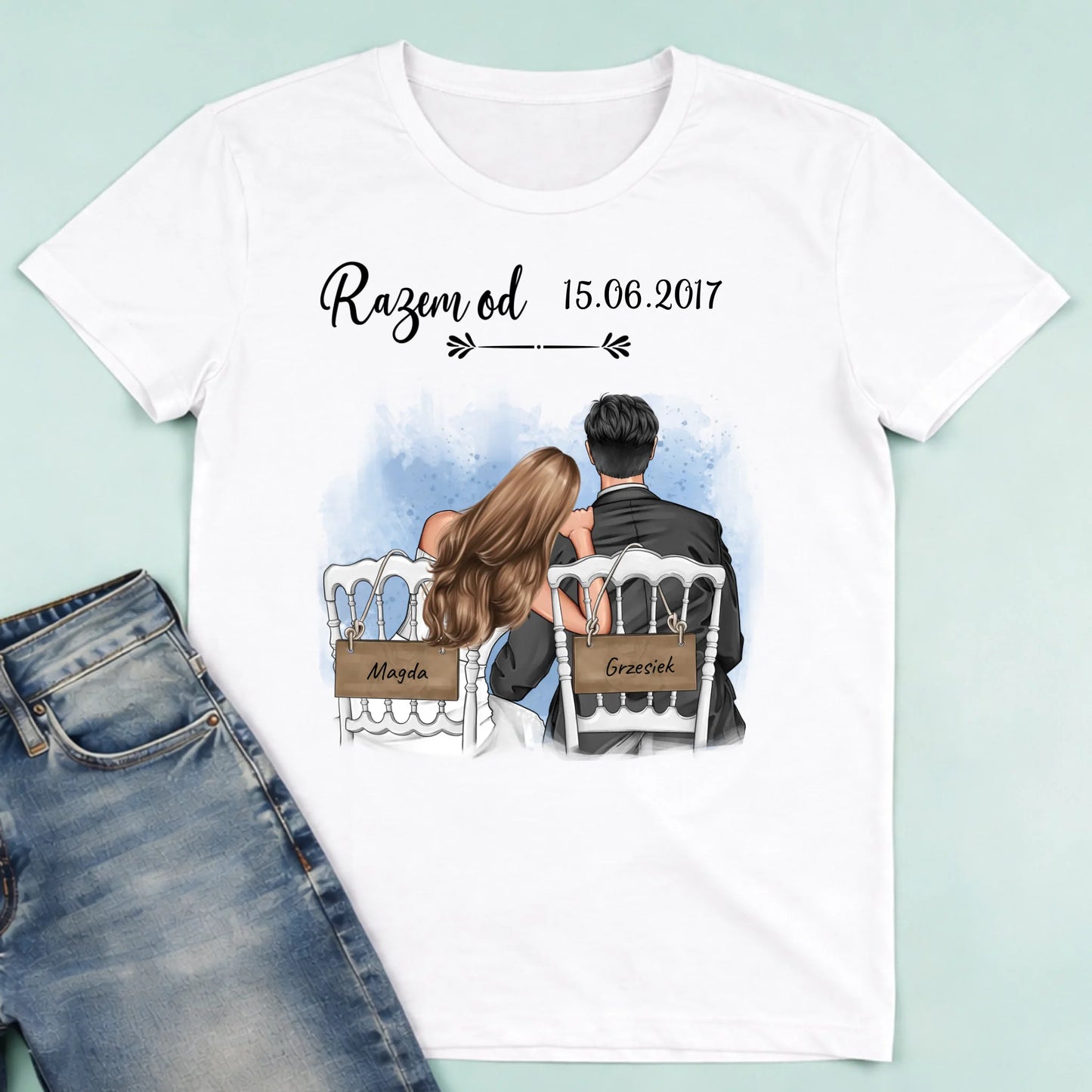 męska biała koszulka przód 1