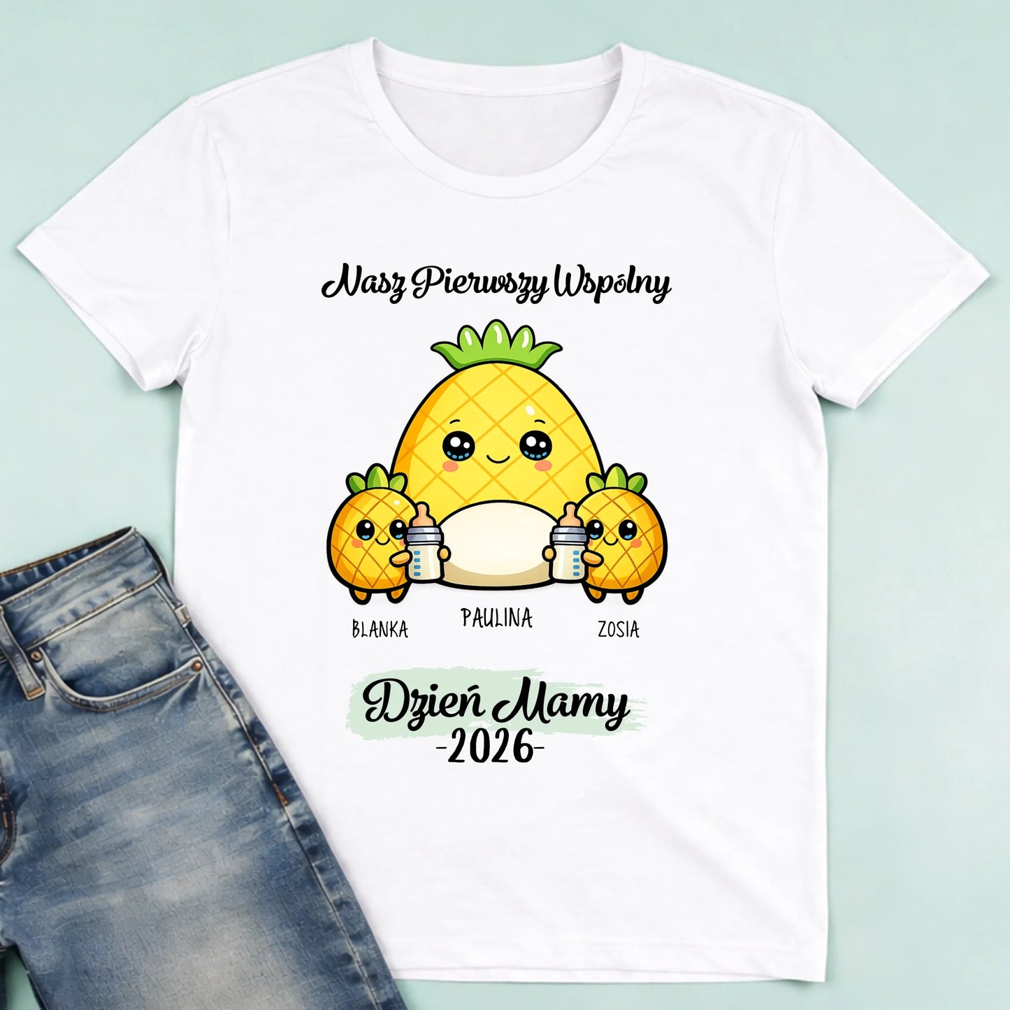 męska biała koszulka przód 1