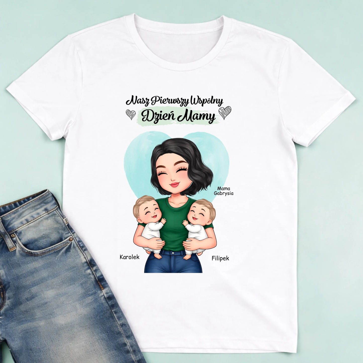 męska biała koszulka przód 1