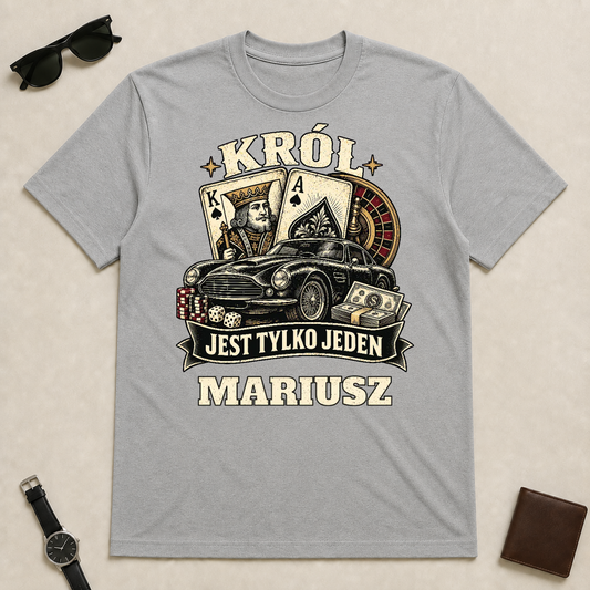 Koszulka na dzień chłopaka - Król Jest Tylko Jeden - Personalizowana #019921 — mockup cmu10c4ju000apc5n7nwuitt5