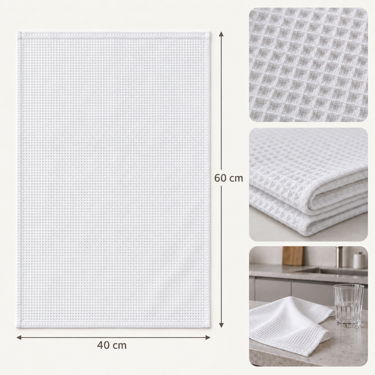 Ręcznik Kuchenny (ściereczka) ze zdjęciem Psa/Kota - Personalizowany #0096771 — Wymiary ręcznika 40 × 60 cm