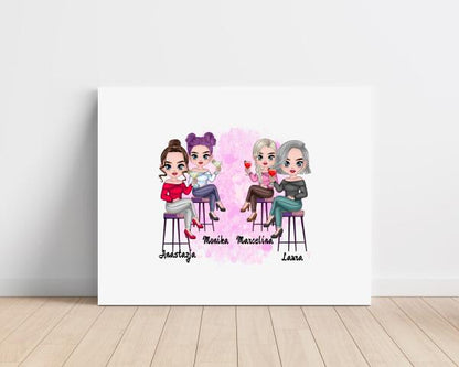 Obraz personalizowany dla przyjaciółek BEST FRIENDS | motyw z drinkami #6