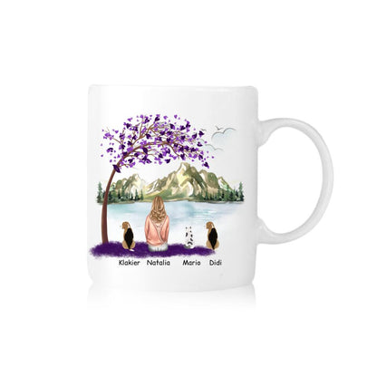 Kubek personalizowany dla właścicielki kotów i psów | z personalizacją imion #F41