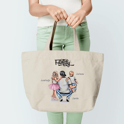 Torba personalizowana dla taty i dzieci FAMILY | rodzinny motyw #P5