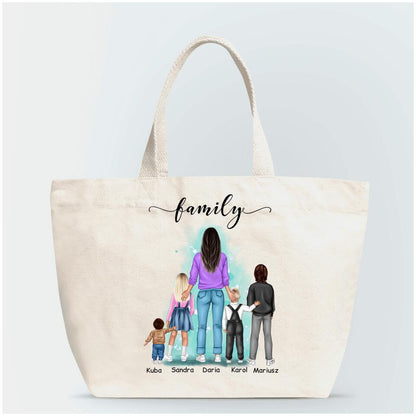 Torba personalizowana dla mamy i dzieci FAMILY | rodzinny motyw #P8