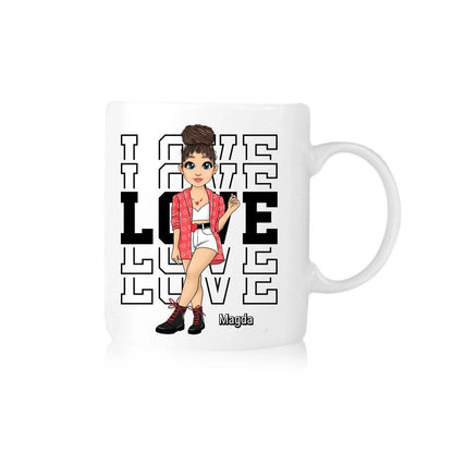 Kubek personalizowany dla kobiety LOVE | z personalizacją postaci #85