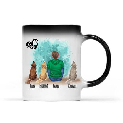 Kubek personalizowany dla miłośnika psów LIFE IS BETTER WITH A DOG | z personalizacją imion #P43