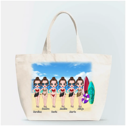 Torba personalizowana dla przyjaciółek | wakacyjny motyw z plażą #11