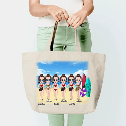 Torba personalizowana dla przyjaciółek | wakacyjny motyw z plażą #11