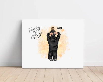 Obraz personalizowany dla taty i dziecka FAMILY IS FOREVER | rodzinny motyw #30