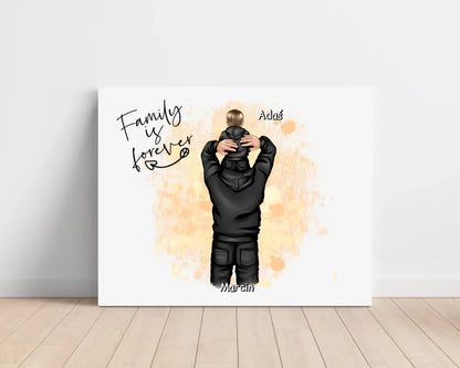 Obraz personalizowany dla taty i dziecka FAMILY IS FOREVER | rodzinny motyw #30