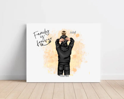 Obraz personalizowany dla taty i dziecka FAMILY IS FOREVER | rodzinny motyw #30