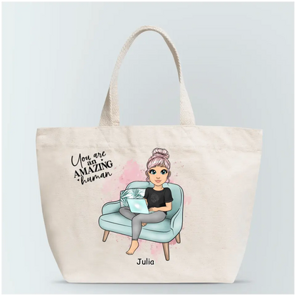 Torba personalizowana dla kobiety YOU ARE AN AMAZING HUMAN | z personalizacją postaci #1
