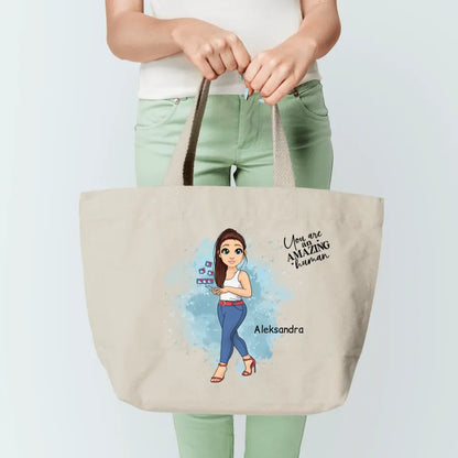 Torba personalizowana dla kobiety YOU ARE AN AMAZING HUMAN | motyw z social media #8