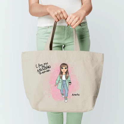 Torba personalizowana dla kobiety YOU ARE AN AMAZING HUMAN | motyw z kawą #13