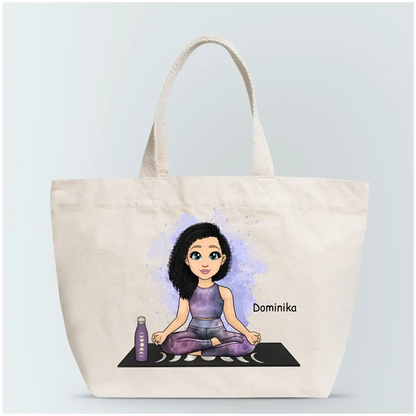 Torba personalizowana dla kobiety | motyw z jogą i personalizacją imienia #16