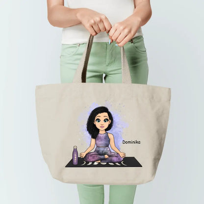 Torba personalizowana dla kobiety | motyw z jogą i personalizacją imienia #16