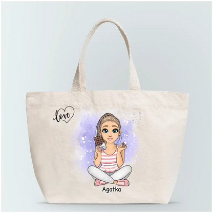 Torba personalizowana dla kobiety LOVE | motyw z czekoladą #19
