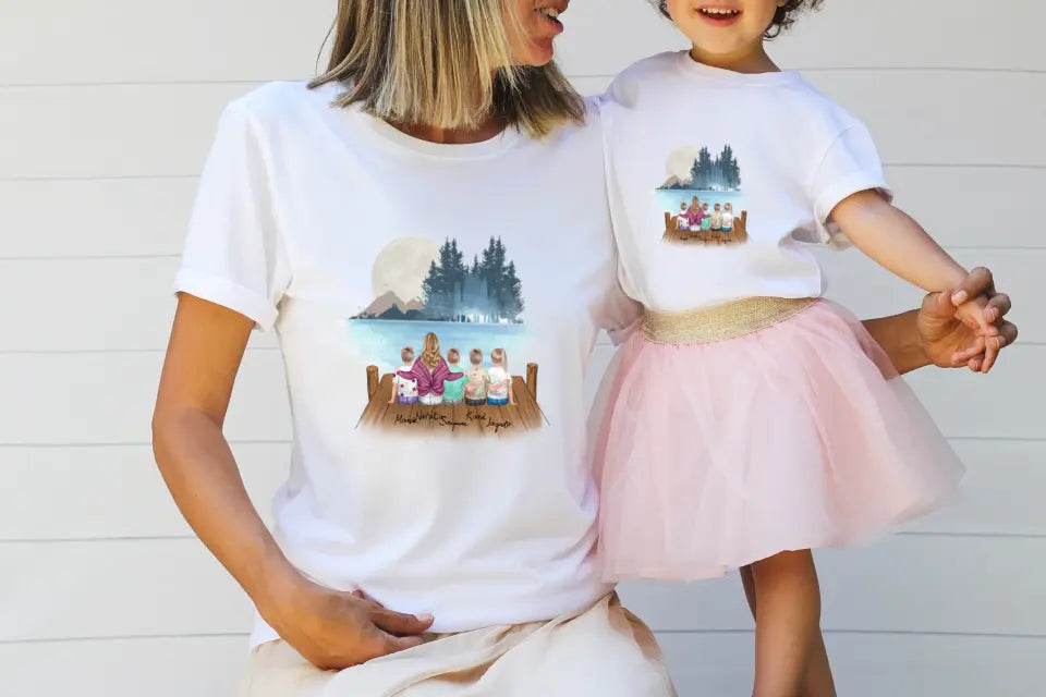 Koszulka dla mamy i 1-4 dzieci - Personalizowana (rodzinna) #P23
