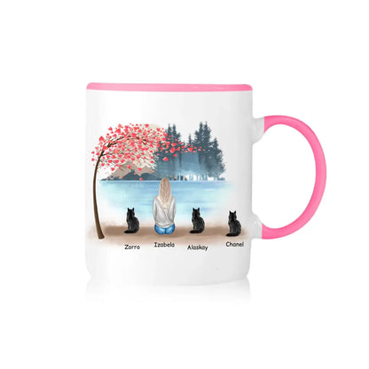 Kubek personalizowany dla miłośniczki kotów | motyw z jeziorem #5