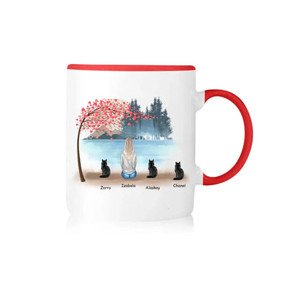 Kubek personalizowany dla miłośniczki kotów | motyw z jeziorem #5