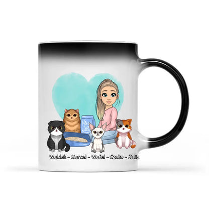 Kubek personalizowany dla właściciela kotów | z personalizacją imion #K2