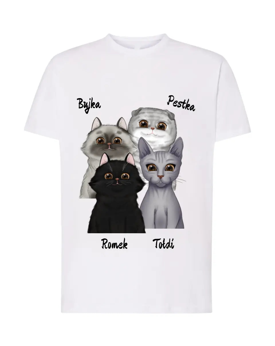 Koszulka z kotem - max. 1-4 koty - Personalizowana #P50