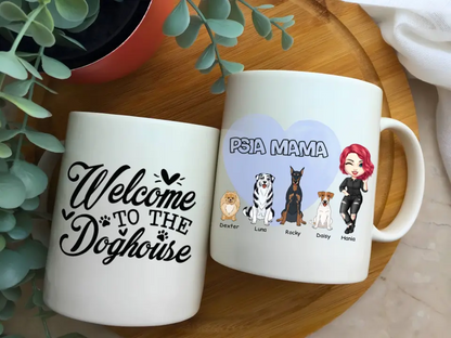 Kubek personalizowany dla właścicielki psów PSIA MAMA | z personalizacją imion #1