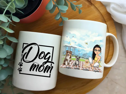 Kubek personalizowany dla właścicielki psów DOG MOM | motyw z piknikiem #P19