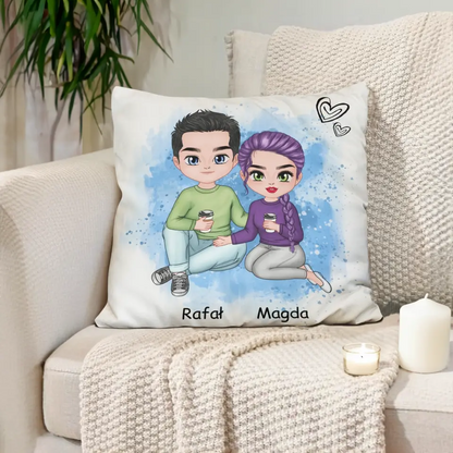 Poduszka personalizowana dla par z kawą | z personalizacją postaci #9