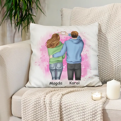 Poduszka personalizowana dla par | romantyczny motyw z personalizacją postaci #6