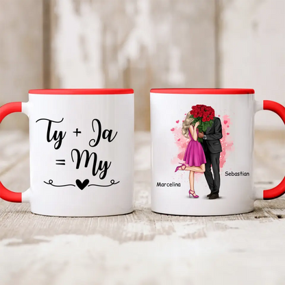 Kubek personalizowany dla par | motyw z bukietem róż #28