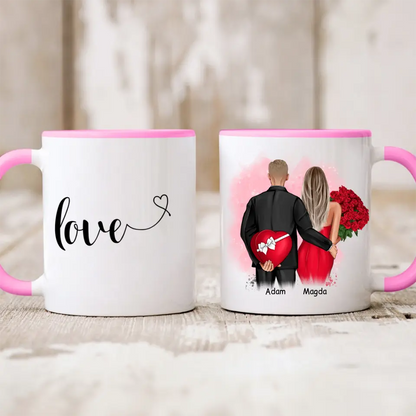 Kubek personalizowany dla par LOVE | romantyczny motyw #27