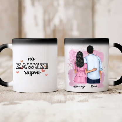 Kubek personalizowany dla par NA ZAWSZE RAZEM | romantyczny motyw  #998