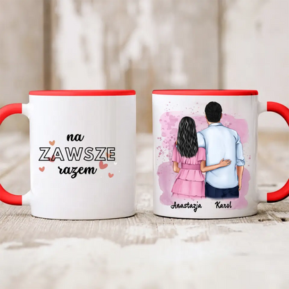 Kubek personalizowany dla par NA ZAWSZE RAZEM | romantyczny motyw  #998