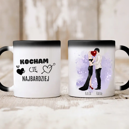 Kubek personalizowany dla par KOCHAM CIĘ NAJBARDZIEJ | romantyczny motyw #41