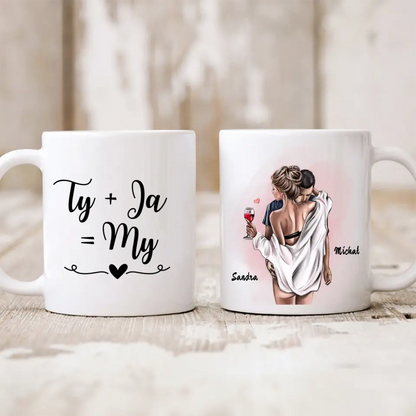 Kubek personalizowany dla par | romantyczny motyw z winem #50